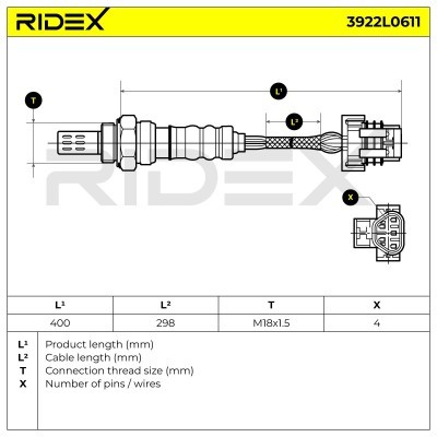 Sonda Lambda RIDEX 3922L0611 3922L0611 - foto 6