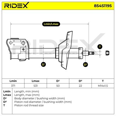 Amortyzator RIDEX 854S1195 854S1195 - foto 5