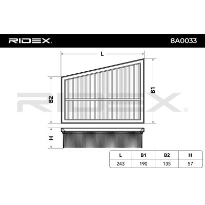 Filtr Powietrza RIDEX 8A0033 8A0033 - foto 5