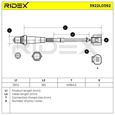 Sonda Lambda RIDEX 3922L0392 3922L0392 - foto 6
