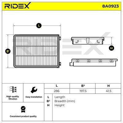Filtr Powietrza RIDEX 8A0923 8A0923 - foto 6