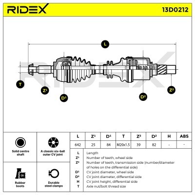 Półoś Napędowa RIDEX 13D0212 13D0212 - foto 8