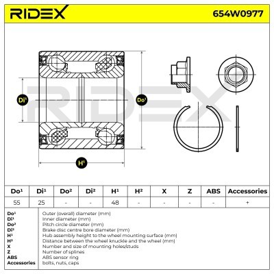 Łożysko Koła RIDEX 654W0977 654W0977 - foto 6