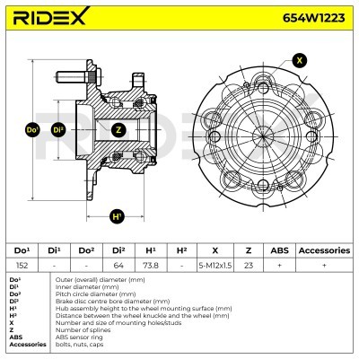 Łożysko Koła RIDEX 654W1223 654W1223 - foto 6