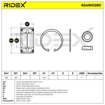 Łożysko Koła RIDEX 654W0280 654W0280 - foto 3