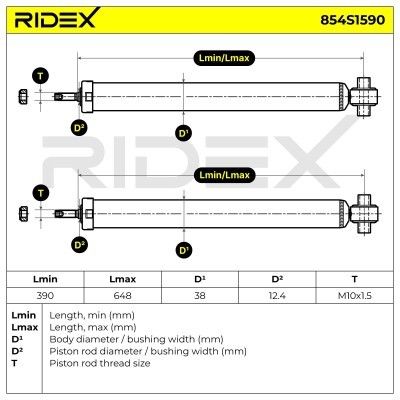 Amortyzator RIDEX 854S1590 854S1590 - foto 4