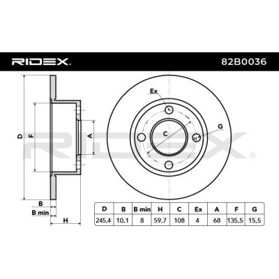 Tarcza hamulcowa RIDEX 82B0036 82B0036 - foto 5