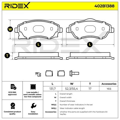 Klocki hamulcowe RIDEX 402B1388 402B1388 - foto 6