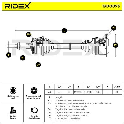 Półoś Napędowa RIDEX 13D0073 13D0073 - foto 11