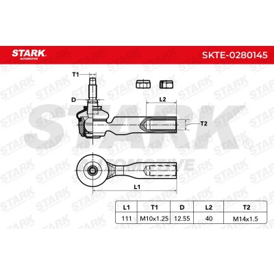 Końcówka drążka kierowniczego Stark SKTE-0280145 SKTE-0280145 - foto 5