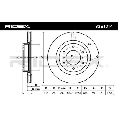 Tarcza hamulcowa RIDEX 82B1014 82B1014 - foto 4