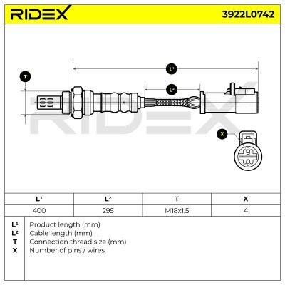 Sonda Lambda RIDEX 3922L0742 3922L0742 - foto 3