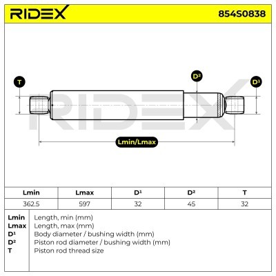 Amortyzator RIDEX 854S0838 854S0838 - foto 8