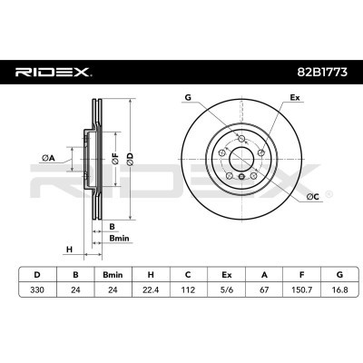 Tarcza hamulcowa RIDEX 82B1773 82B1773 - foto 5
