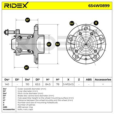 Łożysko Koła RIDEX 654W0899 654W0899 - foto 5
