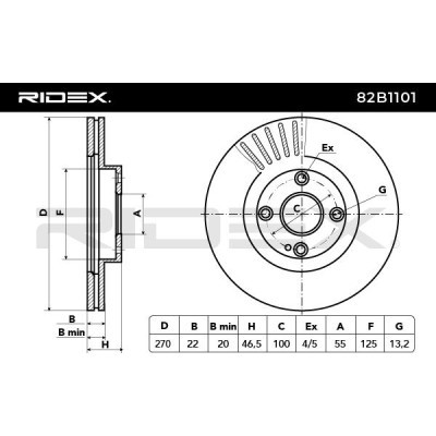 Tarcza hamulcowa RIDEX 82B1101 82B1101 - foto 3