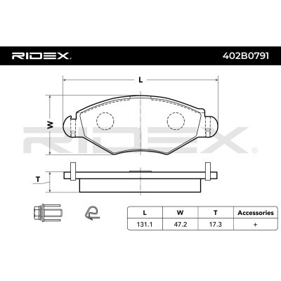 Klocki hamulcowe RIDEX 402B0791 402B0791 - foto 2
