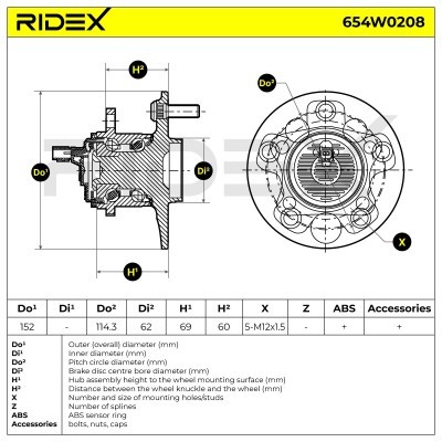 Łożysko Koła RIDEX 654W0208 654W0208 - foto 6