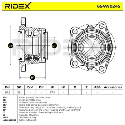Łożysko Koła RIDEX 654W0245 654W0245 - foto 5