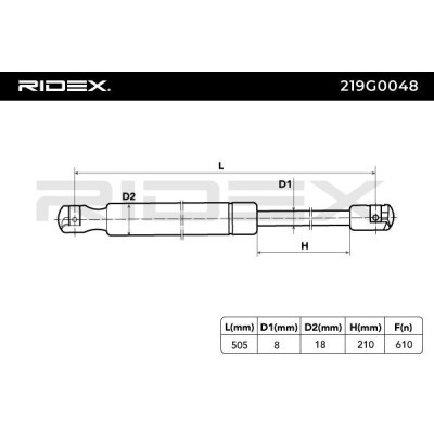 Amortyzator Pokrywy Bagażnika RIDEX 219G0048 219G0048 - foto 3