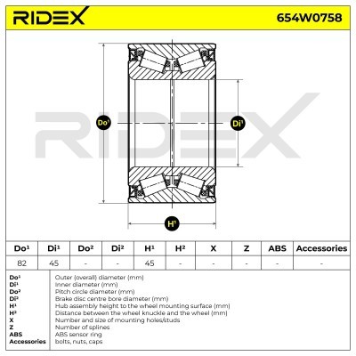 Łożysko Koła RIDEX 654W0758 654W0758 - foto 5