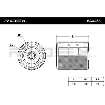 Filtr Powietrza RIDEX 8A0435 8A0435 - foto 3