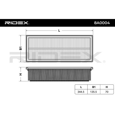 Filtr Powietrza RIDEX 8A0004 8A0004 - foto 3