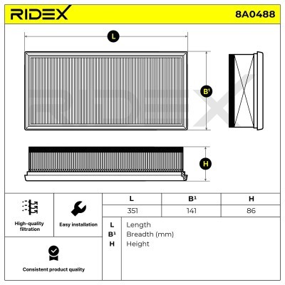 Filtr Powietrza RIDEX 8A0488 8A0488 - foto 6