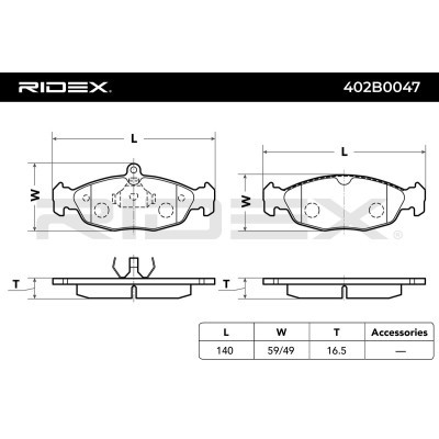 Klocki hamulcowe RIDEX 402B0047 402B0047 - foto 3