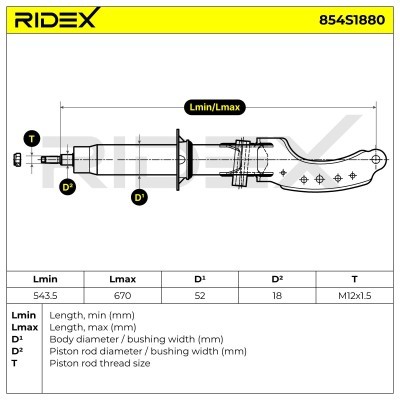 Amortyzator RIDEX 854S1880 854S1880 - foto 7