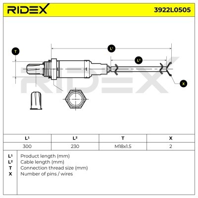 Sonda Lambda RIDEX 3922L0505 3922L0505 - foto 6