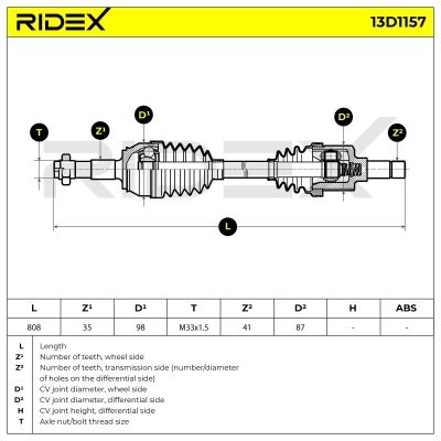 Półoś Napędowa RIDEX 13D1157 13D1157 - foto 7