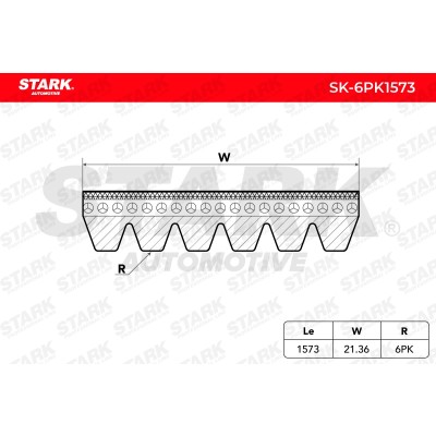 Pasek Klinowy Wielorowkowy Stark SK-6PK1573 SK-6PK1573 - foto 3