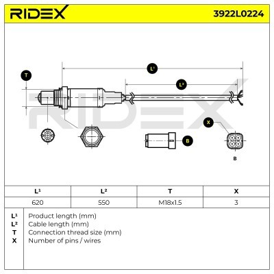 Sonda Lambda RIDEX 3922L0224 3922L0224 - foto 5