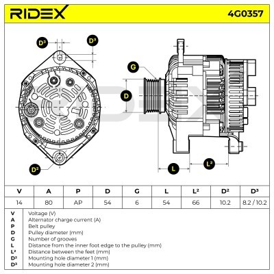 Alternator RIDEX 4G0357 4G0357 - foto 5