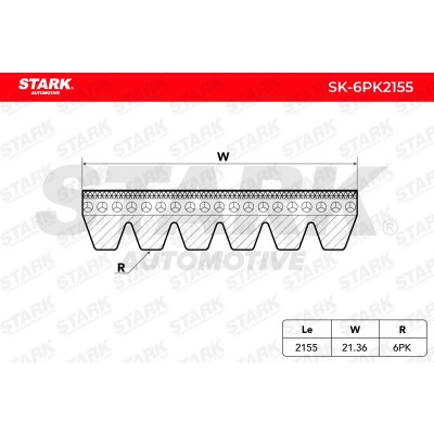 Pasek Klinowy Wielorowkowy Stark SK-6PK2155 SK-6PK2155 - foto 5