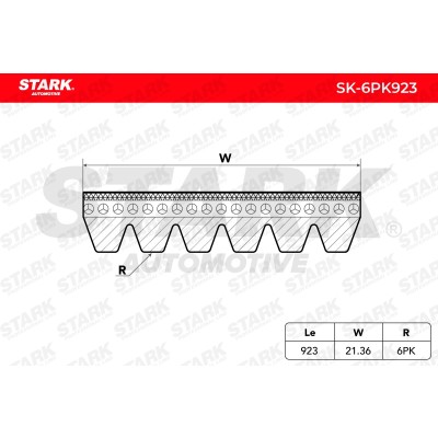 Pasek Klinowy Wielorowkowy Stark SK-6PK923 SK-6PK923 - foto 3