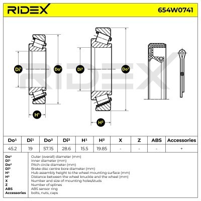 Łożysko Koła RIDEX 654W0741 654W0741 - foto 7