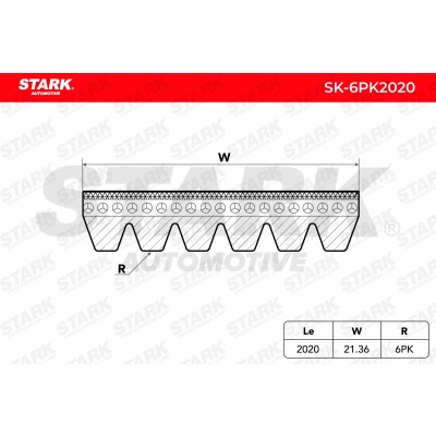 Pasek Klinowy Wielorowkowy Stark SK-6PK2020 SK-6PK2020 - foto 5
