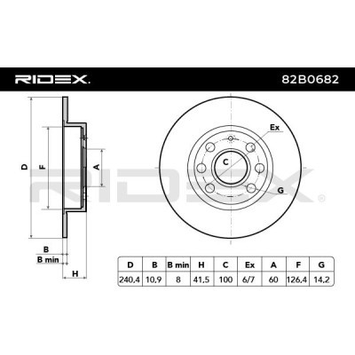 Tarcza hamulcowa RIDEX 82B0682 82B0682 - foto 3