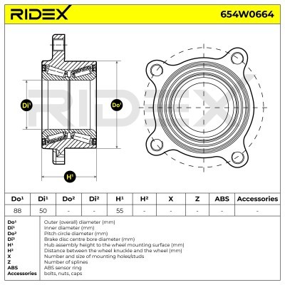 Łożysko Koła RIDEX 654W0664 654W0664 - foto 5
