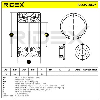 Łożysko Koła RIDEX 654W0037 654W0037 - foto 4