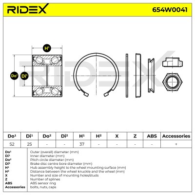 Łożysko Koła RIDEX 654W0041 654W0041 - foto 3