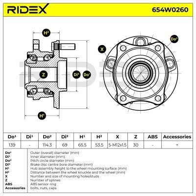 Łożysko Koła RIDEX 654W0260 654W0260 - foto 3