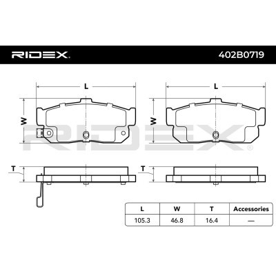 Klocki hamulcowe RIDEX 402B0719 402B0719 - foto 8