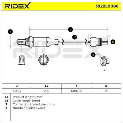 Sonda Lambda RIDEX 3922L0086 3922L0086 - foto 6
