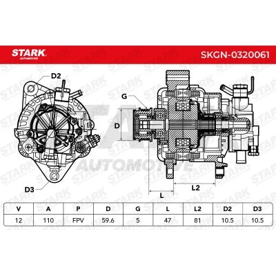 Alternator Stark SKGN-0320061 SKGN-0320061 - foto 7