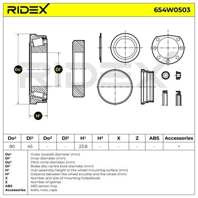 Łożysko Koła RIDEX 654W0503 654W0503 - foto 2