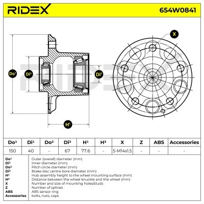 Łożysko Koła RIDEX 654W0841 654W0841 - foto 7