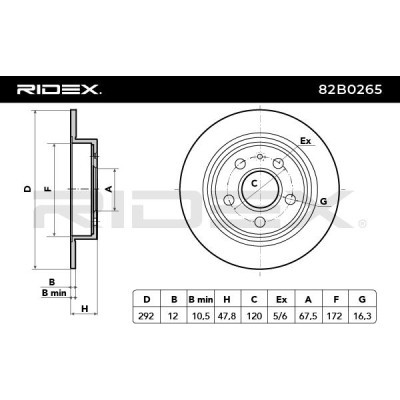 Tarcza hamulcowa RIDEX 82B0265 82B0265 - foto 3